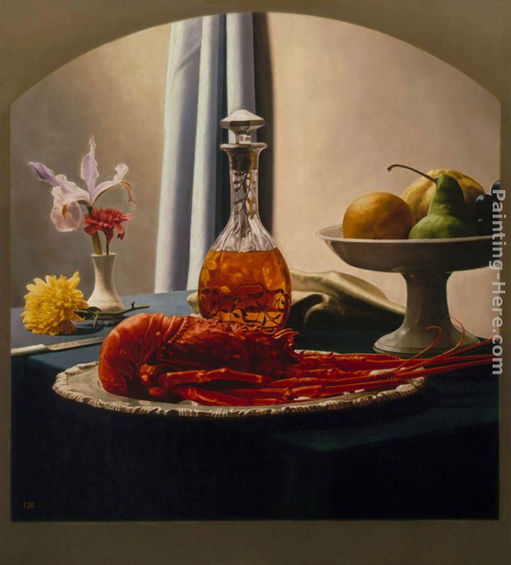 Still Life with Bourbon and Lobster painting - Luis Jose Estremadoyro Still Life with Bourbon and Lobster art painting